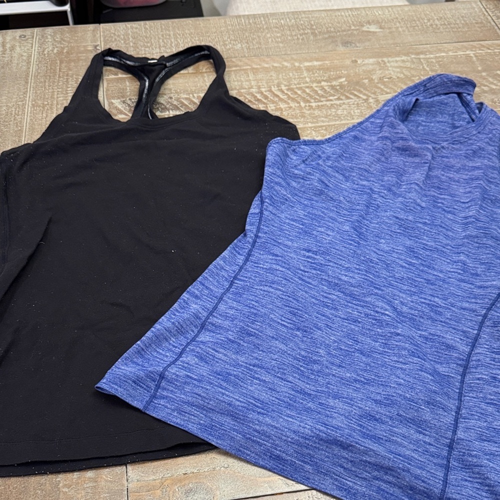 2 lululemon tank tops Women's Black and Blue Racerback Tops